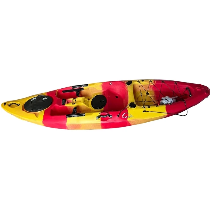 Fortis Kayak Red-Yellow Single-seat with Pedal System L360xW77xD30cm
