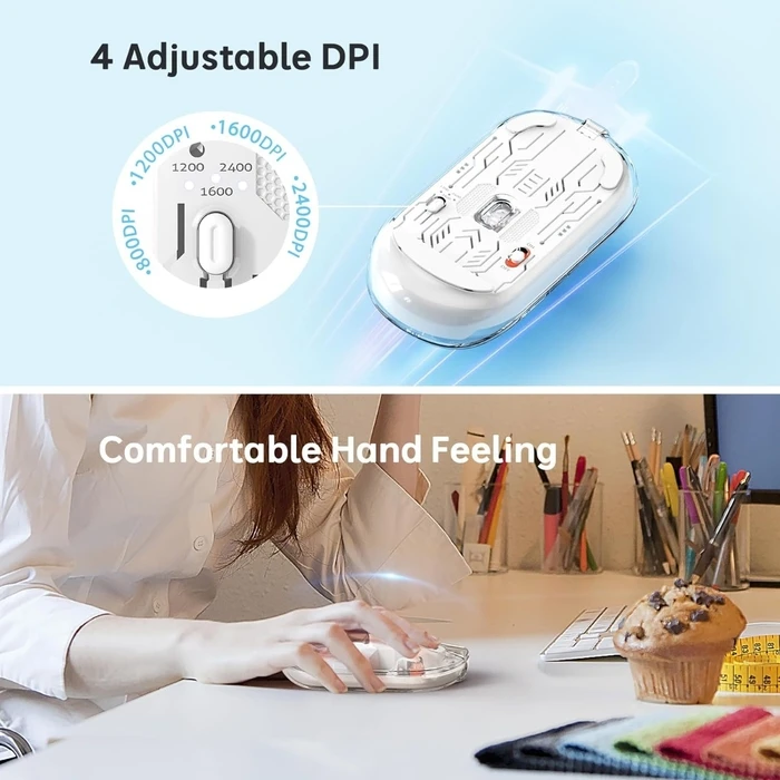 Meetion Ασύρματο Ποντίκι Λευκό