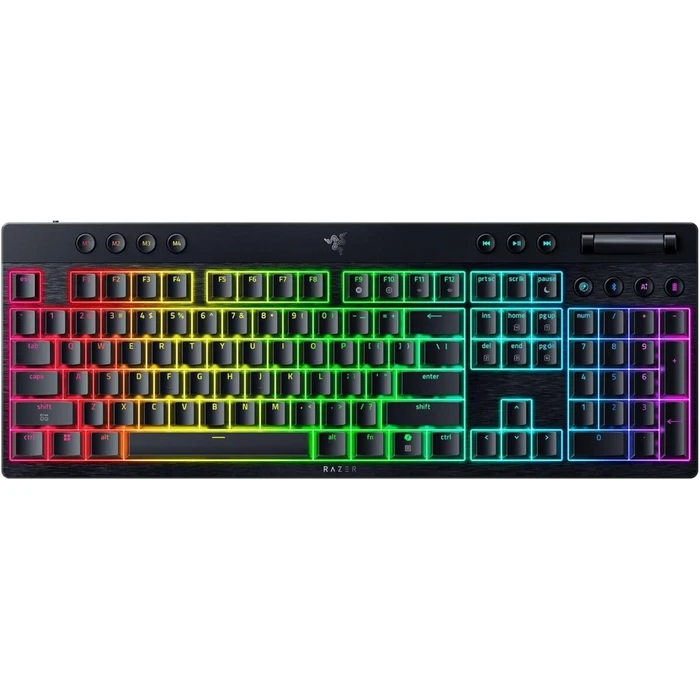 Gaming Πληκτρολόγιο Razer Blackwidow V4 Low Profile HyperSpeed - Wireless / Bluetooth RGB -Green Switch