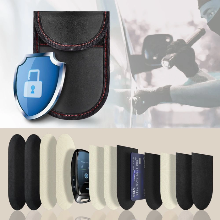 Tech-Protect KLR100 Pouch Keyless RFID Signal Blocker Case Black/red