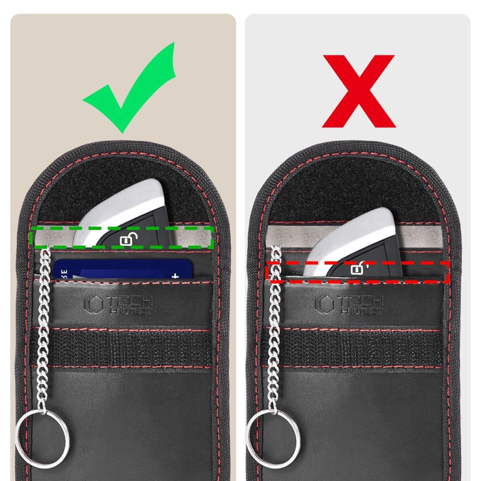 Tech-Protect KLR100 Pouch Keyless RFID Signal Blocker Case Black/red