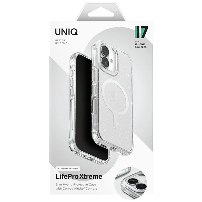 UNIQ LifePro Xtreme Apple iPhone 17 MagClick Charging clear/glitter