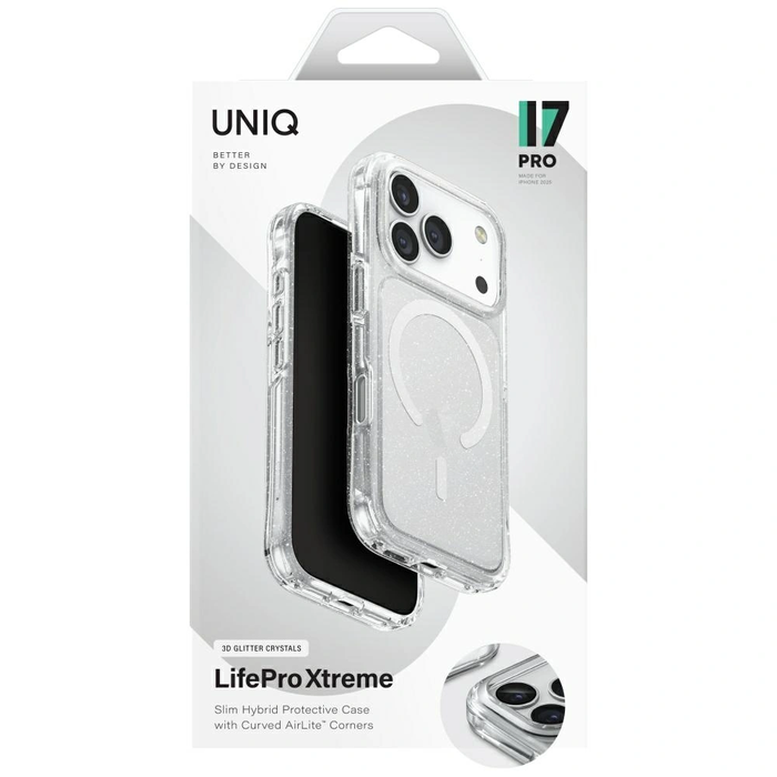 UNIQ LifePro Xtreme Apple iPhone 17 Pro MagClick Charging clear/glitter