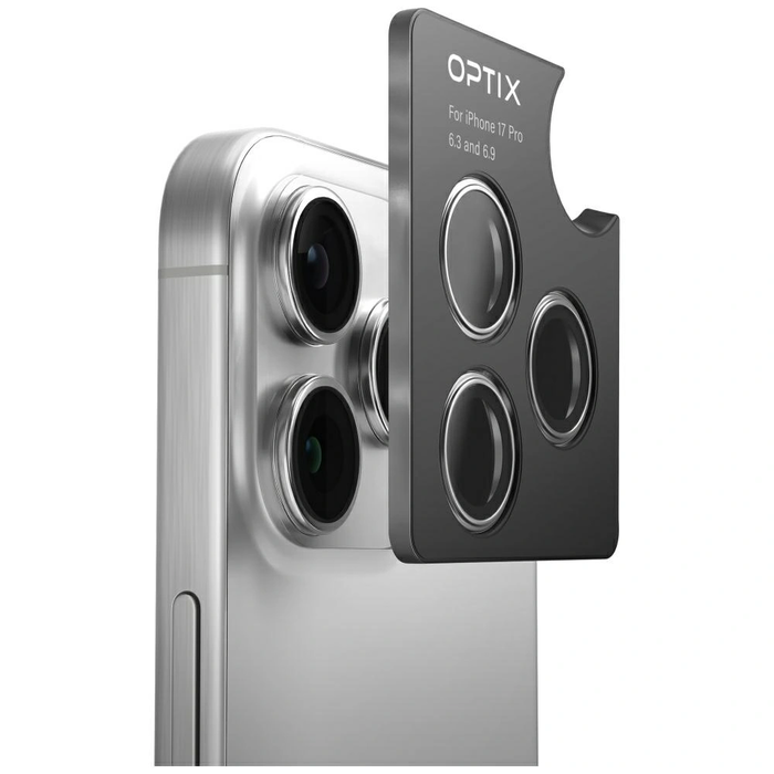 UNIQ Optix Aluminium Camera Lens Protector Apple iPhone 17 with an applicator black