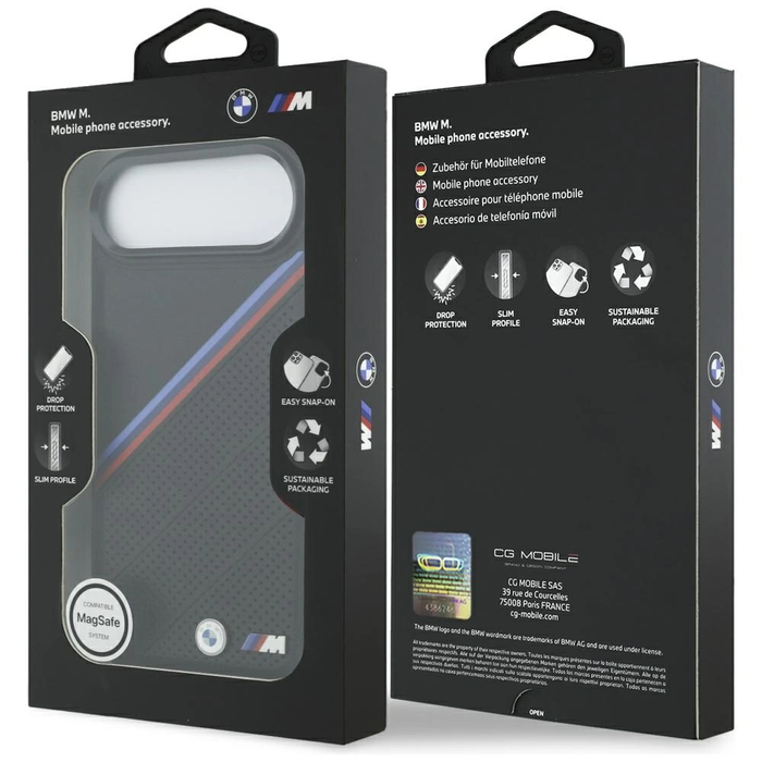 BMW M Tricolor Metal Logo MagSafe Apple iPhone Air black