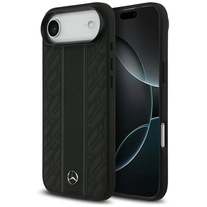 Mercedes Leather Laurel Leaves Stripes MagSafe Apple iPhone Air black
