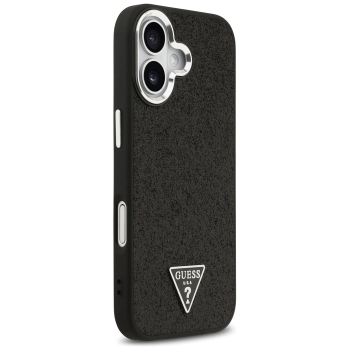 Guess Glitter Triangle Logo MagSafe Apple iPhone 17 black
