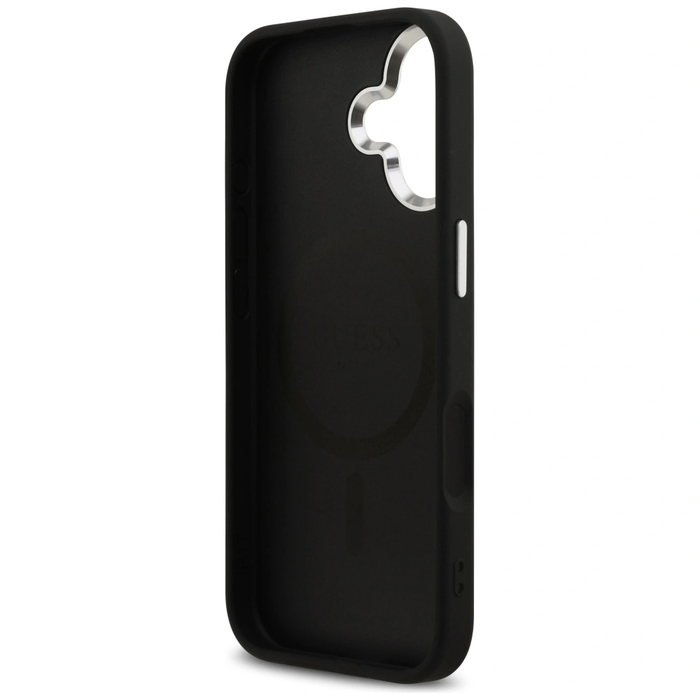 Guess Glitter Triangle Logo MagSafe Apple iPhone 17 black