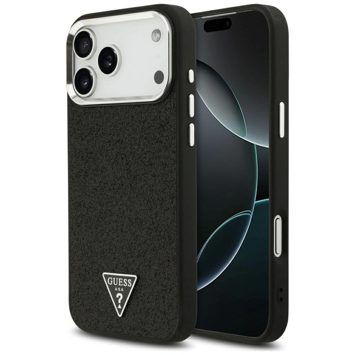 Guess Glitter Triangle Logo MagSafe Apple iPhone 17 Pro Max black