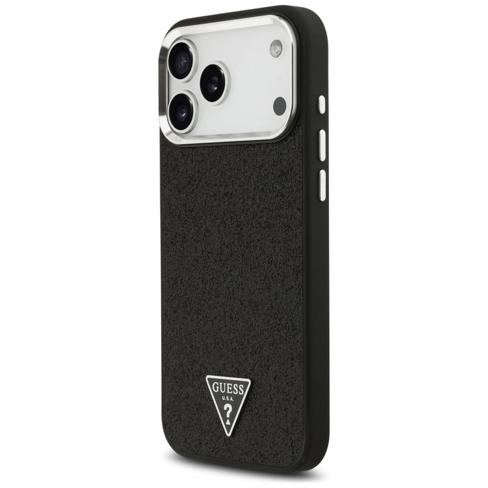 Guess Glitter Triangle Logo MagSafe Apple iPhone 17 Pro Max black