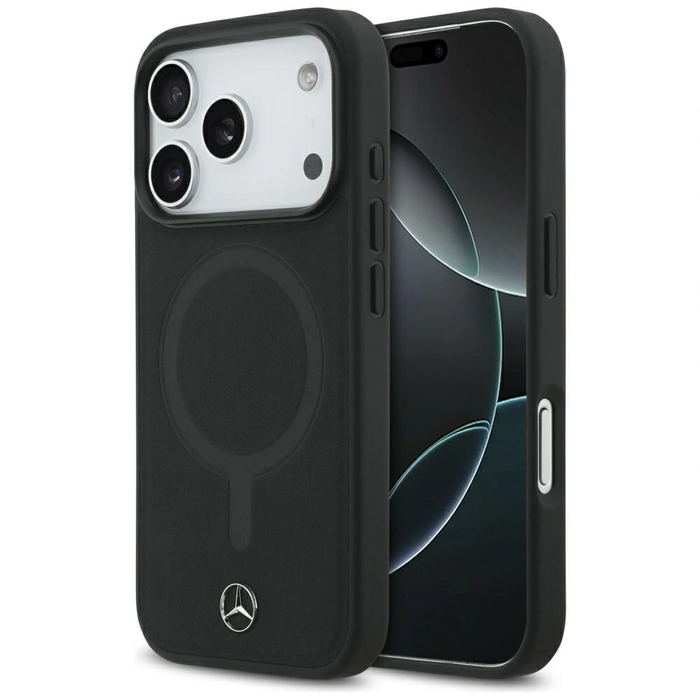 Mercedes Plain Smooth Leather MagSafe Apple iPhone 17 Pro black