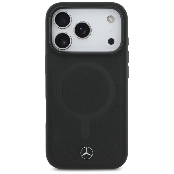 Mercedes Plain Smooth Leather MagSafe Apple iPhone 17 Pro black