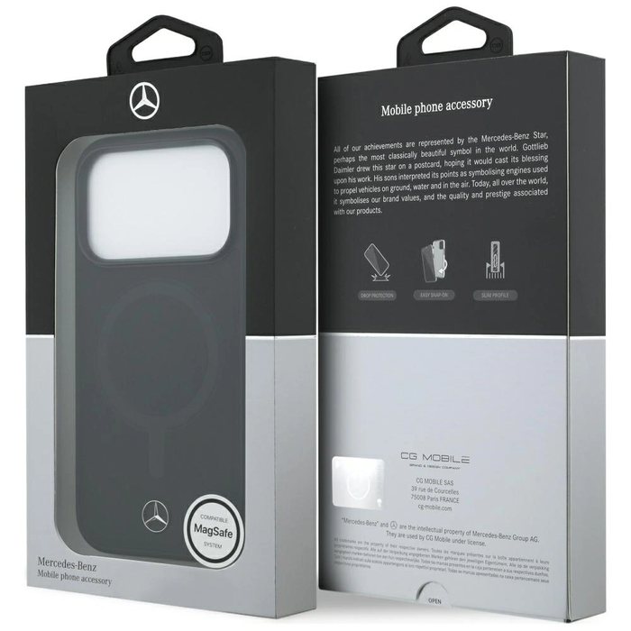 Mercedes Plain Smooth Leather MagSafe Apple iPhone 17 Pro black