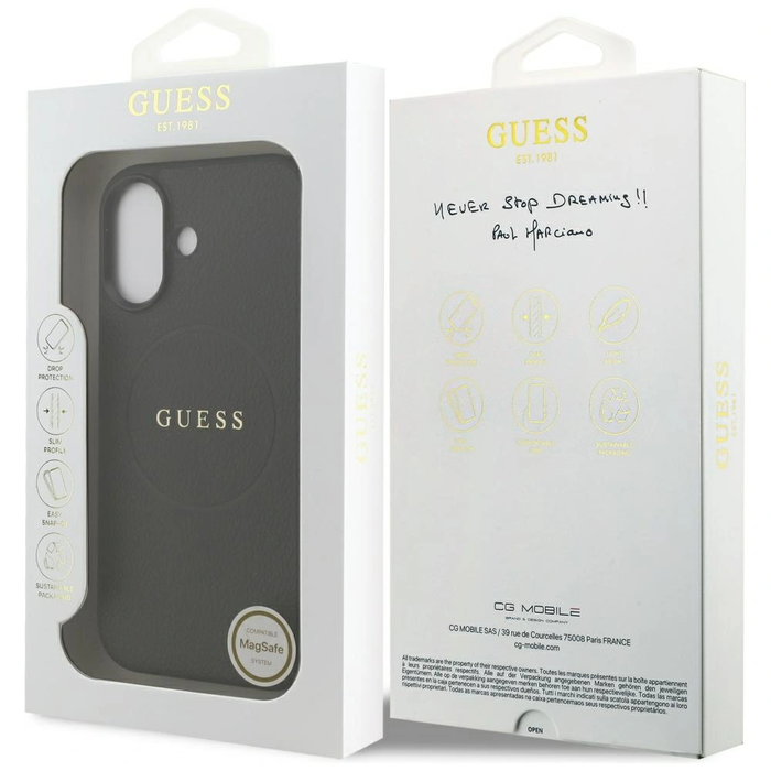 Guess Grained Ring MagSafe Apple iPhone 17 black
