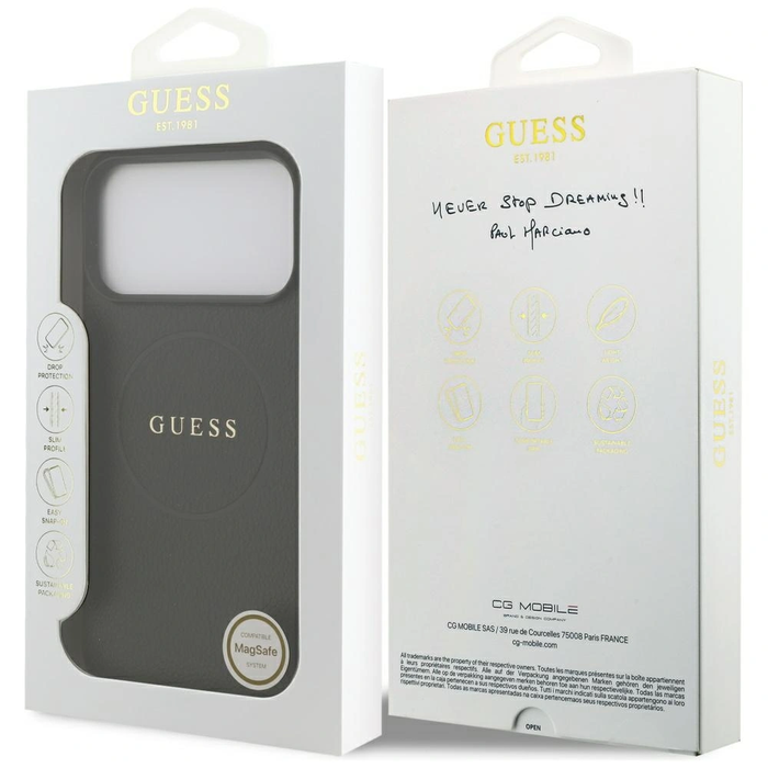 Guess Grained Ring MagSafe Apple iPhone 17 Pro Max black