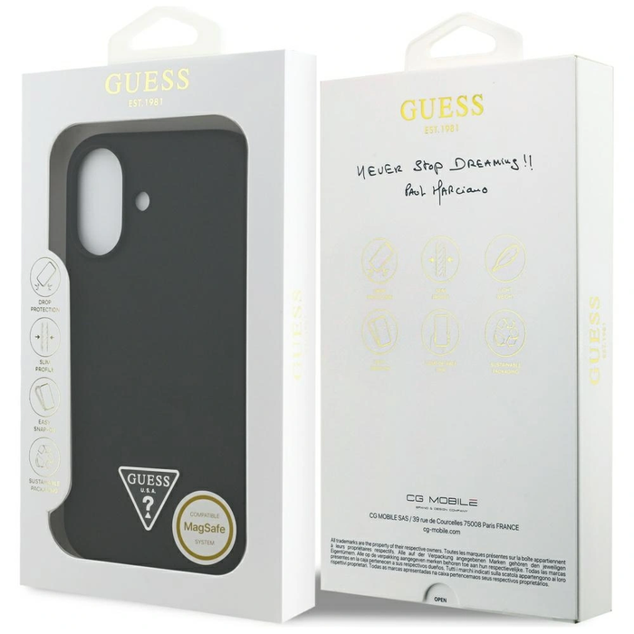Guess Silicone Triangle Logo MagSafe Apple iPhone 17 black