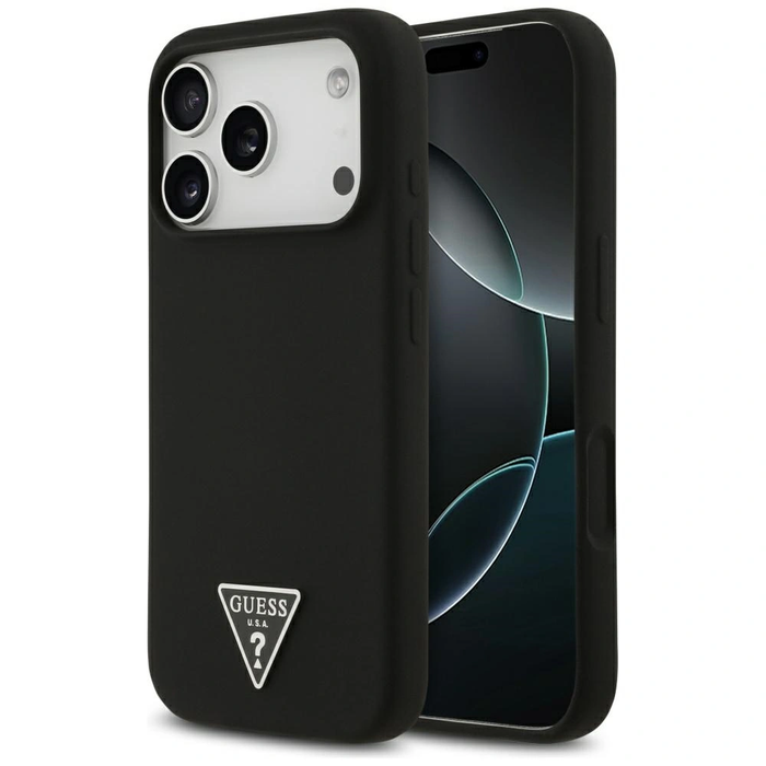 Guess Silicone Triangle Logo MagSafe Apple iPhone 17 Pro black