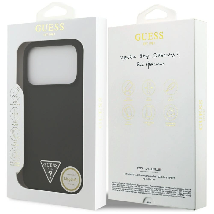 Guess Silicone Triangle Logo MagSafe Apple iPhone 17 Pro Max black