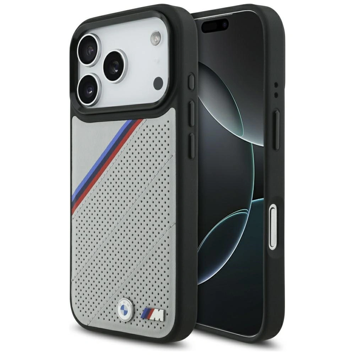 BMW M Tricolor Metal Logo MagSafe Apple iPhone 17 Pro grey
