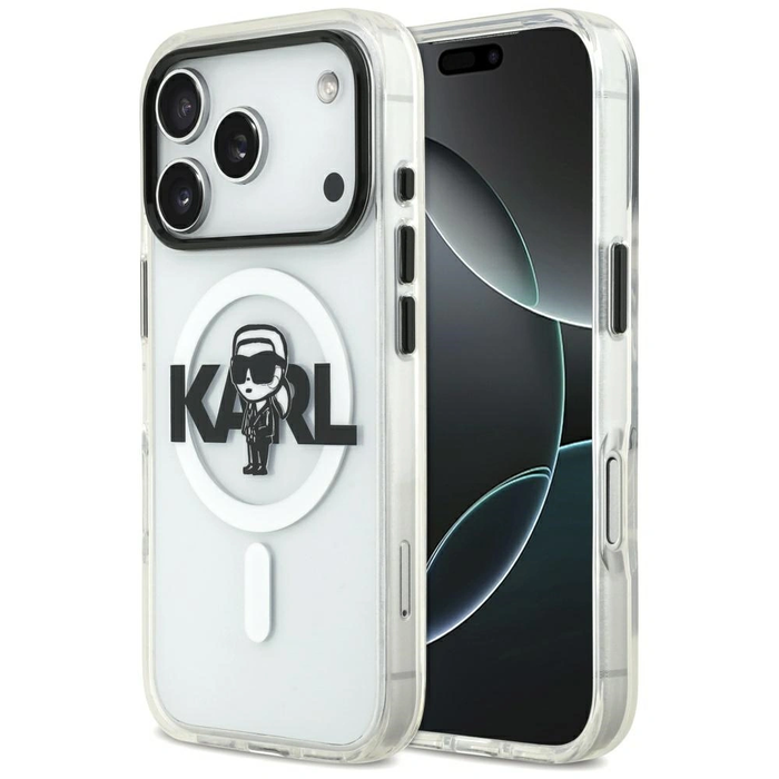 Karl Lagerfeld IML Karl Sketch Logo MagSafe Apple iPhone 17 Pro clear