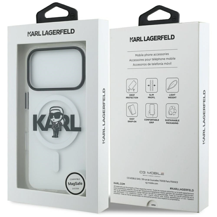Karl Lagerfeld IML Karl Sketch Logo MagSafe Apple iPhone 17 Pro clear