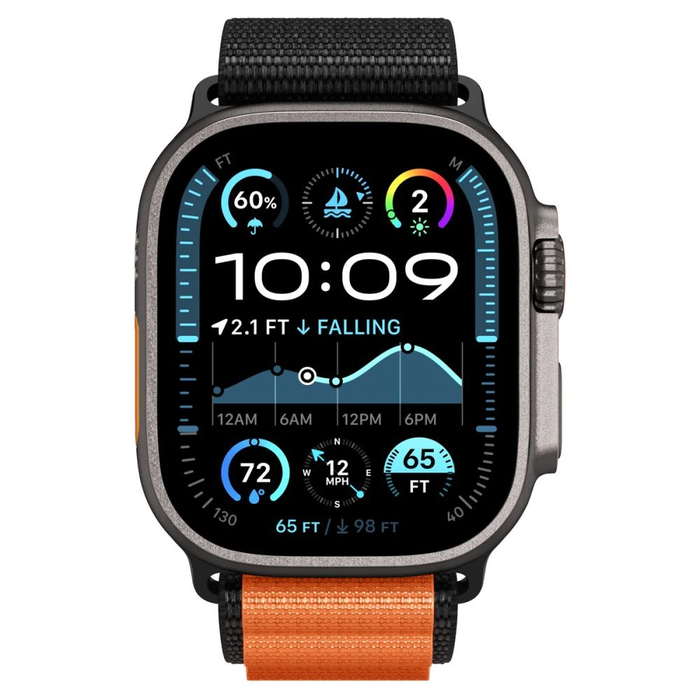 Spigen WBF1 Band Apple Watch 6/7/8/9/10/SE/Ultra 1/2 44/45/46/49mm Black/orange