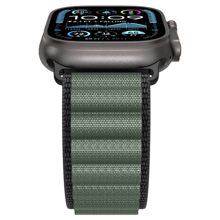 Spigen WBF1 Band Apple Watch 6/7/8/9/10/SE/Ultra 1/2 44/45/46/49mm Black/green