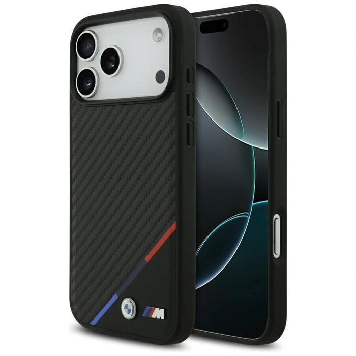 BMW M Carbon Tricolor Line MagSafe Apple iPhone 17 Pro Max black