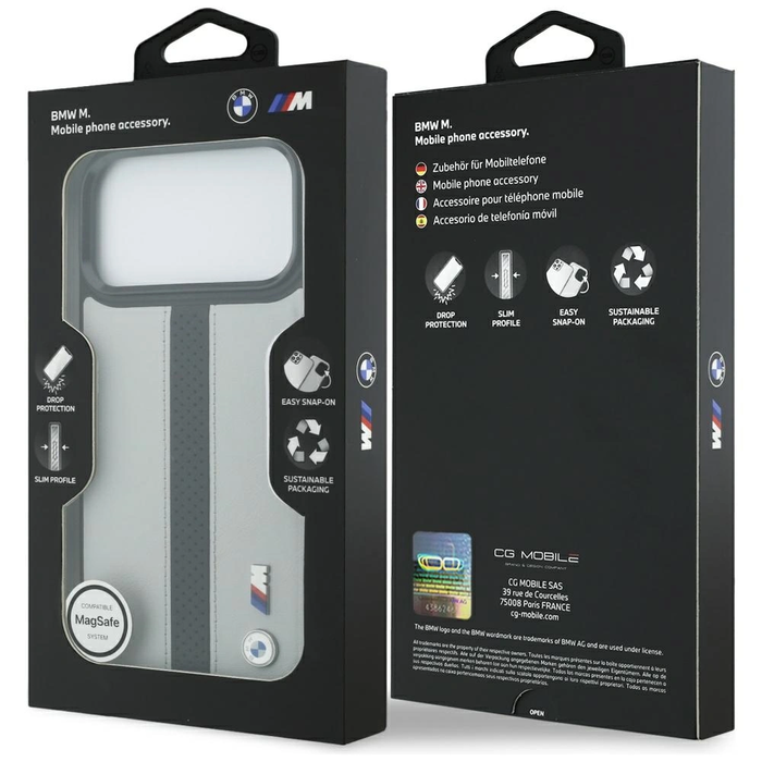 BMW M Perforated Stripe Logo MagSafe Apple iPhone 17 Pro Max grey