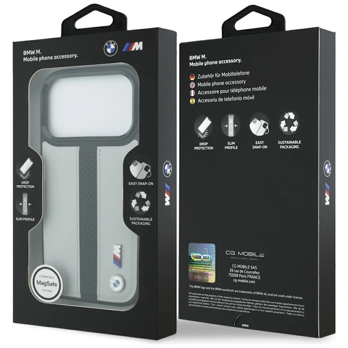 BMW M Perforated Stripe Logo MagSafe Apple iPhone 17 Pro grey