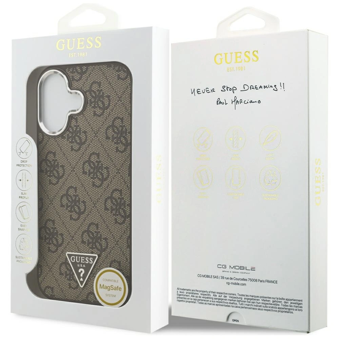 Guess 4G Triangle Logo MagSafe Apple iPhone 17 brown silver