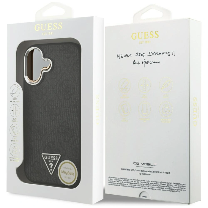 Guess 4G Triangle Logo MagSafe Apple iPhone 17 black silver