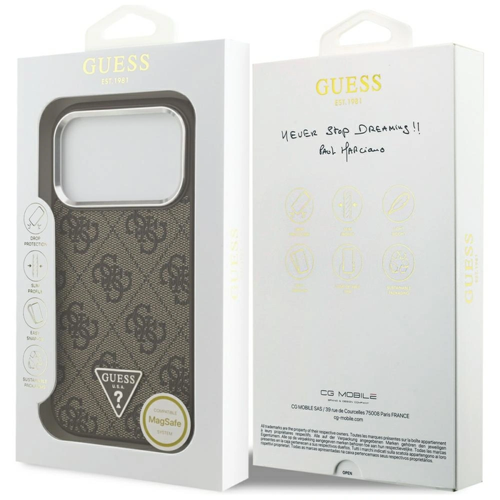 Guess 4G Triangle Logo MagSafe Apple iPhone 17 Pro brown silver