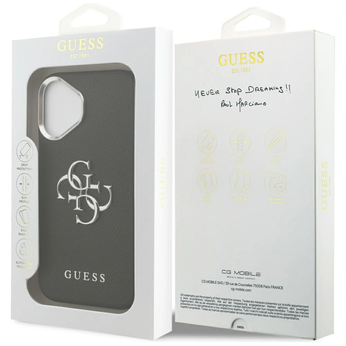 Guess Grained Big 4G Classic Logo Apple iPhone 17 black