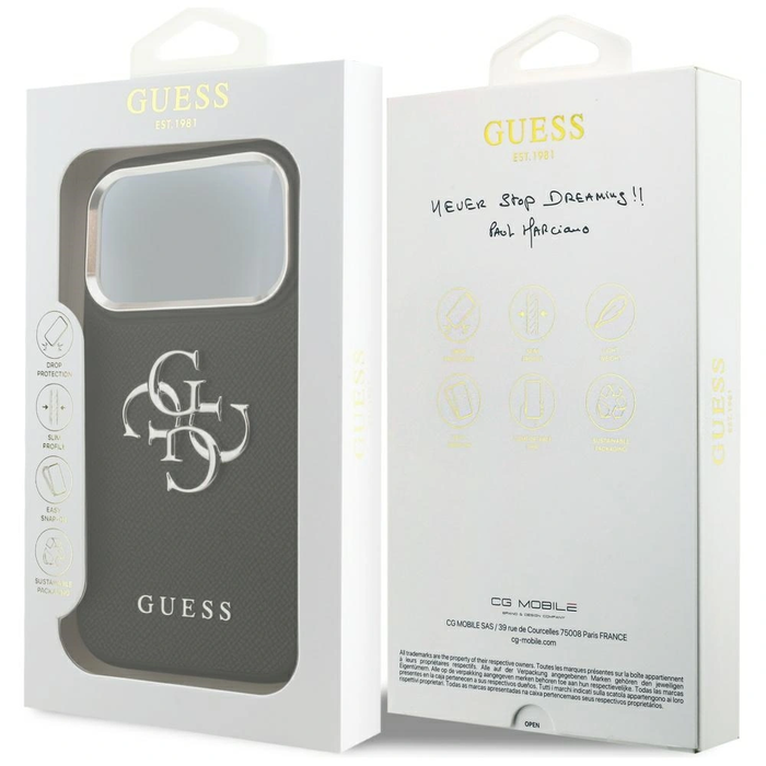 Guess Grained Big 4G Classic Logo Apple iPhone 17 Pro black