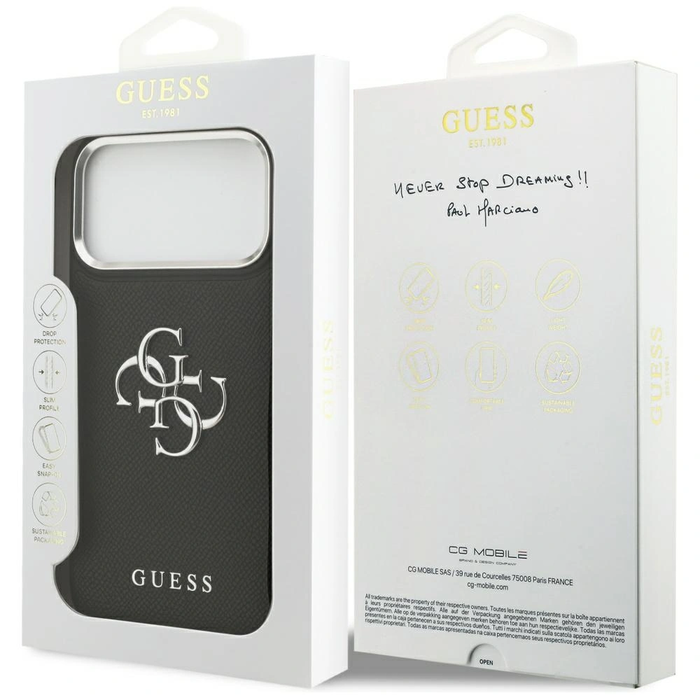 Guess Grained Big 4G Classic Logo Apple iPhone 17 Pro Max black