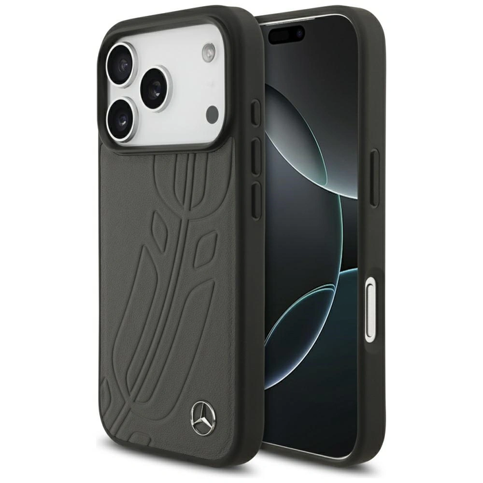 Mercedes Leather Large Laurel Leave MagSafe Apple iPhone 17 Pro anthracite