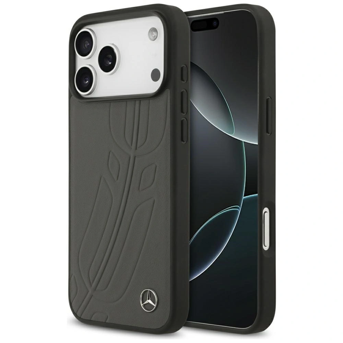 Mercedes Leather Large Laurel Leave MagSafe Apple iPhone 17 Pro Max anthracite