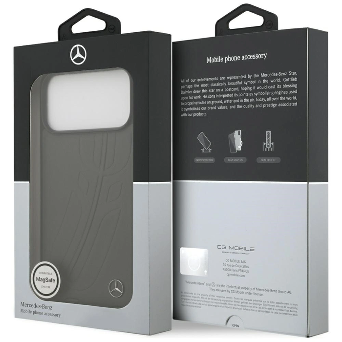 Mercedes Leather Large Laurel Leave MagSafe Apple iPhone 17 Pro Max anthracite