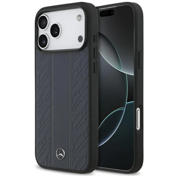 Mercedes Leather Laurel Leaves Stripes MagSafe Apple iPhone 17 Pro Max blue
