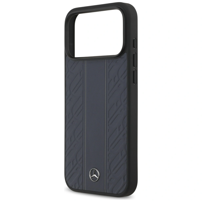 Mercedes Leather Laurel Leaves Stripes MagSafe Apple iPhone 17 Pro Max blue