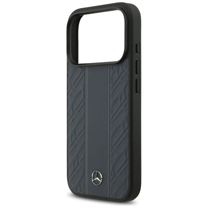 Mercedes Leather Laurel Leaves Stripes MagSafe Apple iPhone 17 Pro blue