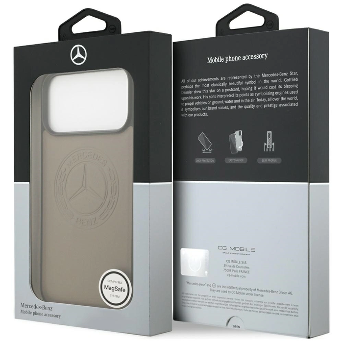 Mercedes Leather Vintage Logo MagSafe Apple iPhone 17 Pro Max taupe
