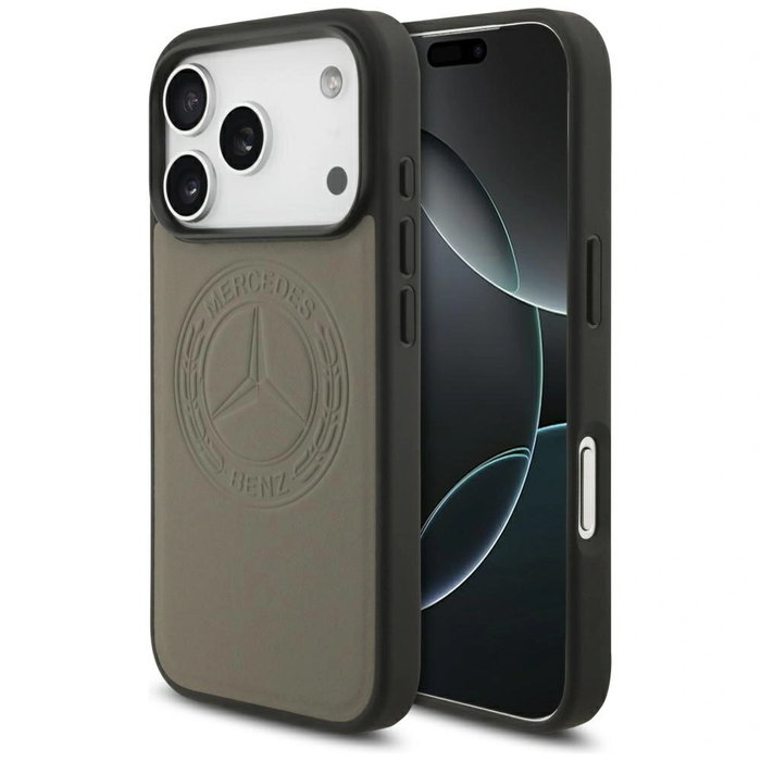Mercedes Leather Vintage Logo MagSafe Apple iPhone 17 Pro taupe