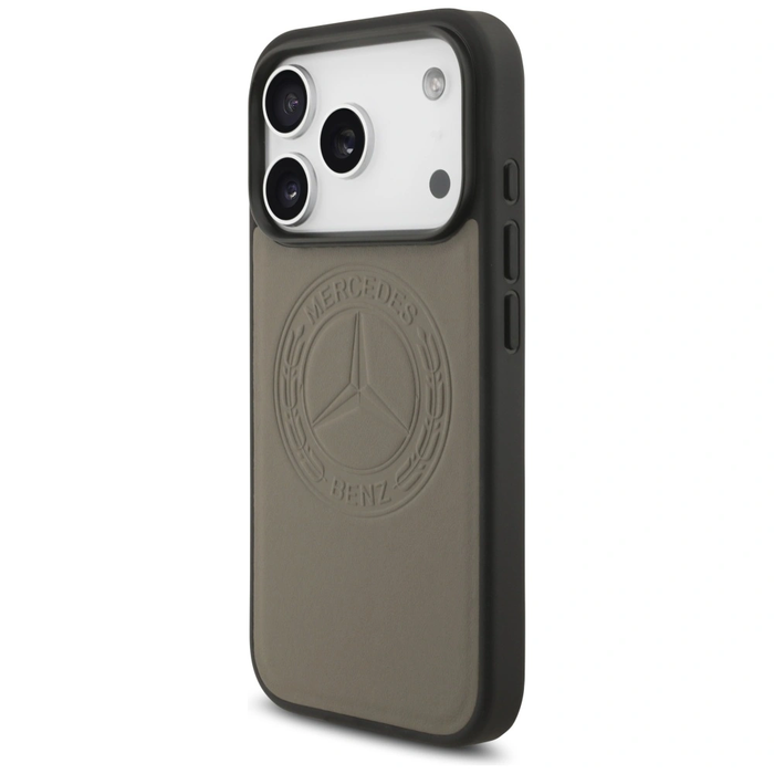 Mercedes Leather Vintage Logo MagSafe Apple iPhone 17 Pro taupe