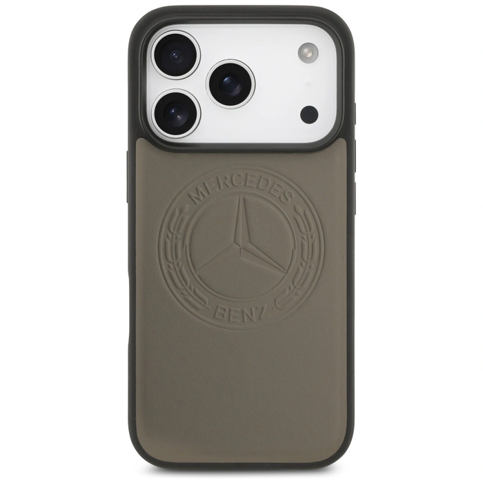 Mercedes Leather Vintage Logo MagSafe Apple iPhone 17 Pro taupe