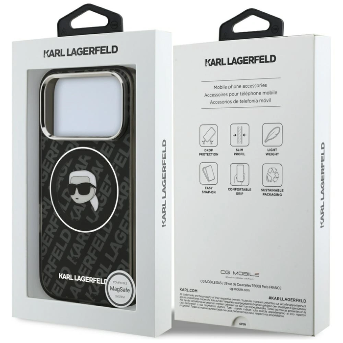 Karl Lagerfeld IML Karl Head Logo MagSafe Apple iPhone 17 Pro Max black