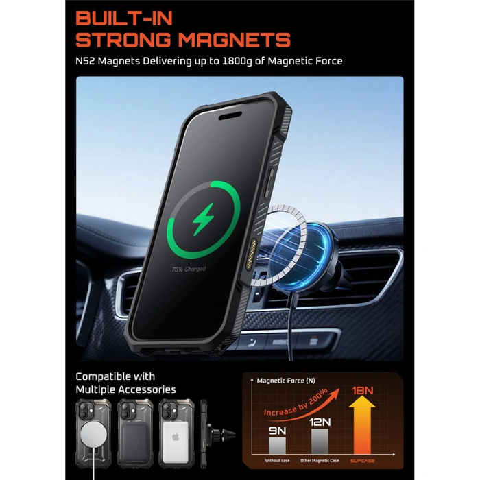 Supcase Unicorn Beetle Grip Mag MagSafe Apple iPhone 17 Black