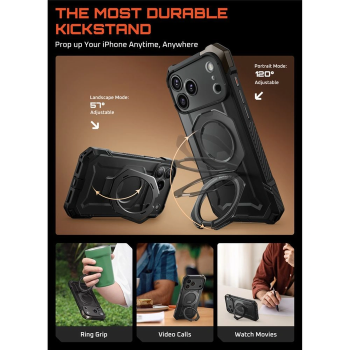 Supcase Unicorn Beetle Grip Mag MagSafe Apple iPhone 17 Pro Max Black