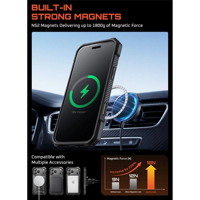 Supcase Unicorn Beetle Grip Mag MagSafe Apple iPhone 17 Pro Max Black